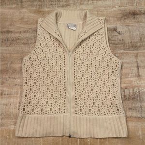 100%  Cashmere Fitigues Zip Up Vest